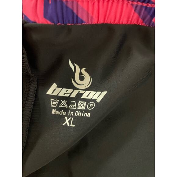 Beroy pink purple drawstring pull on cycling skort padded seat women's size XL - Picture 5 of 8